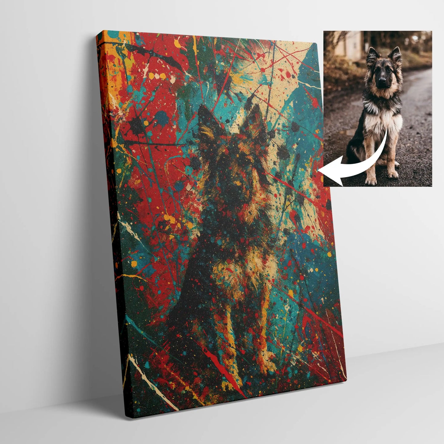 Custom Jackson Pollock Style Abstract Pet Portrait