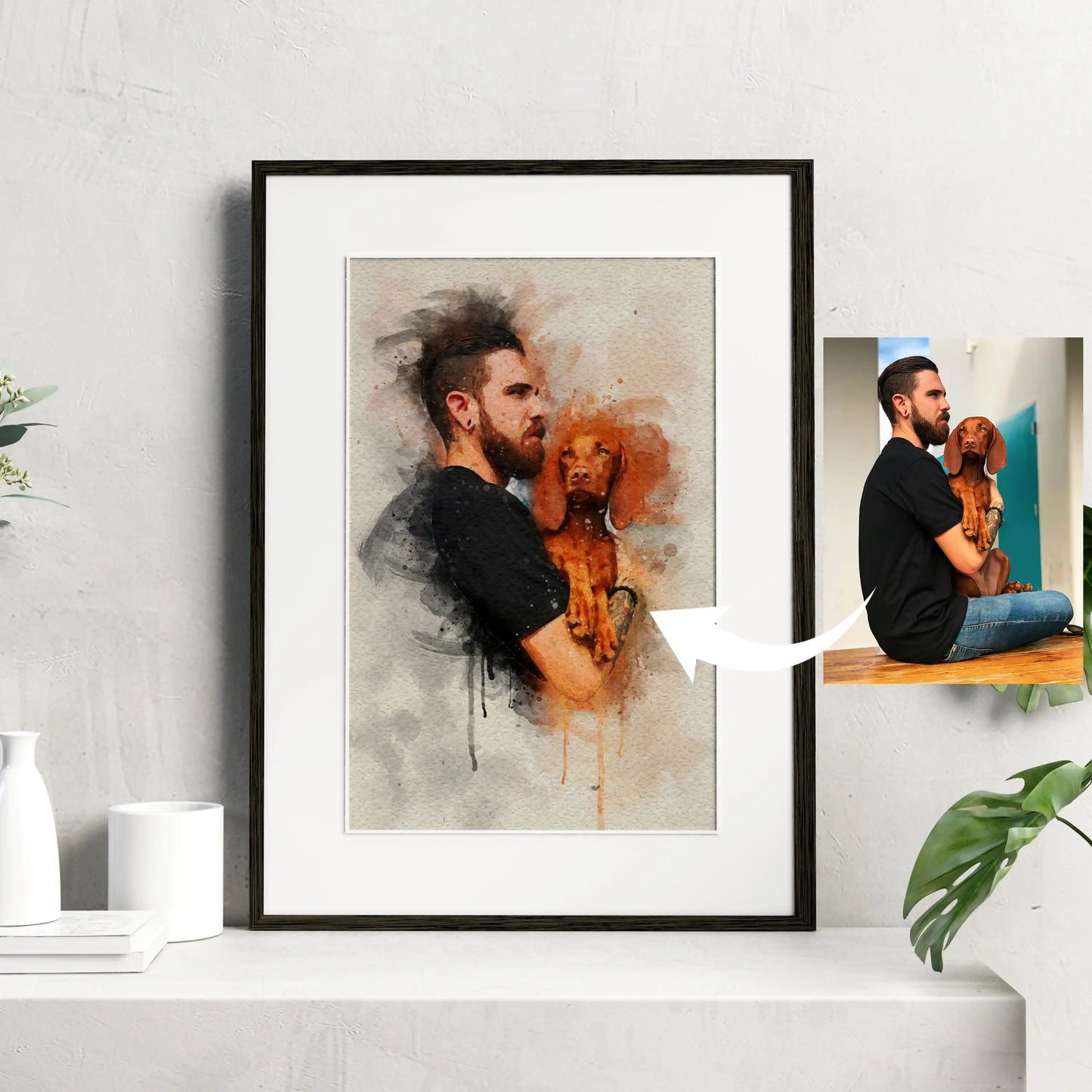 Custom Watercolor Group Pet Portraits