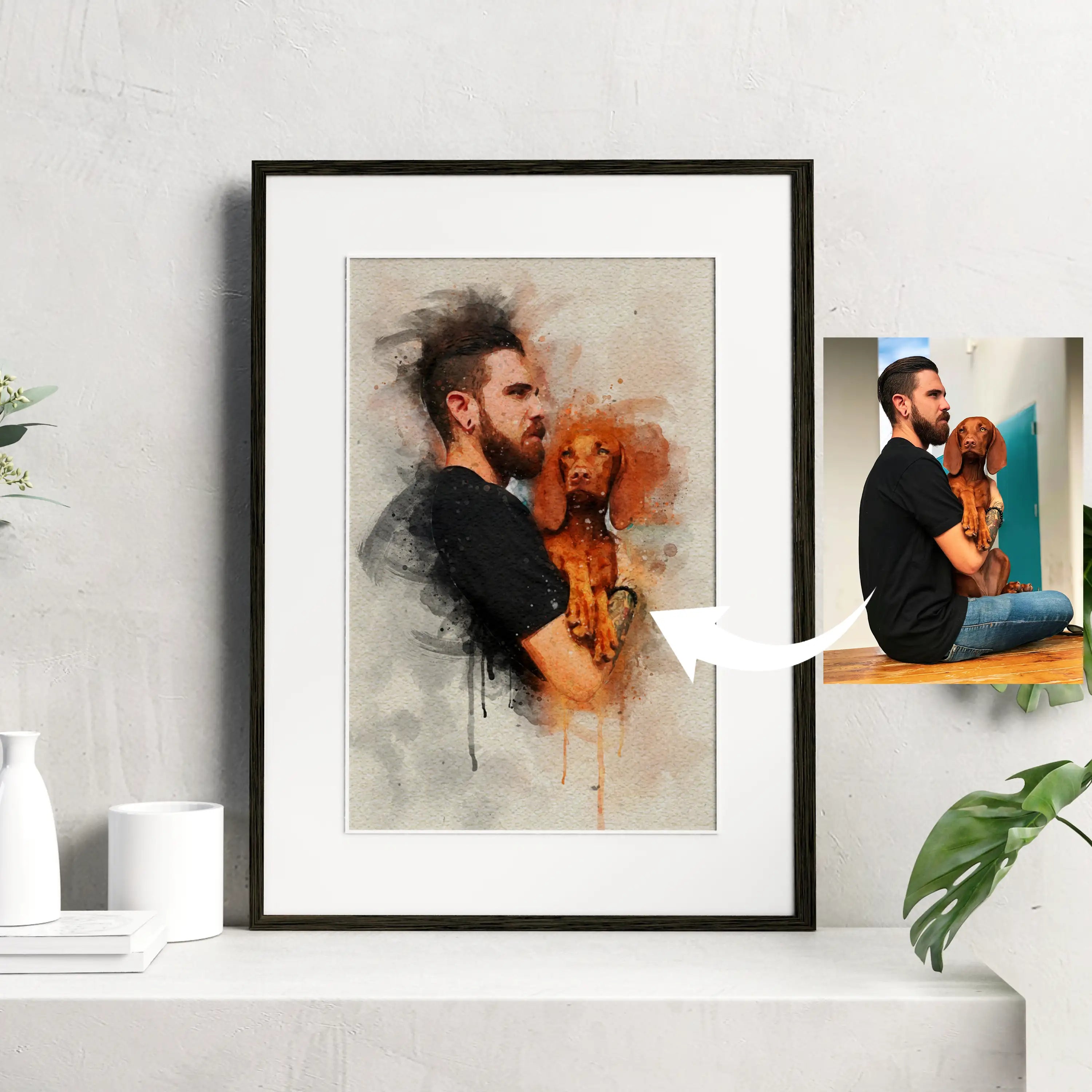 Custom Watercolor Group Pet Portraits