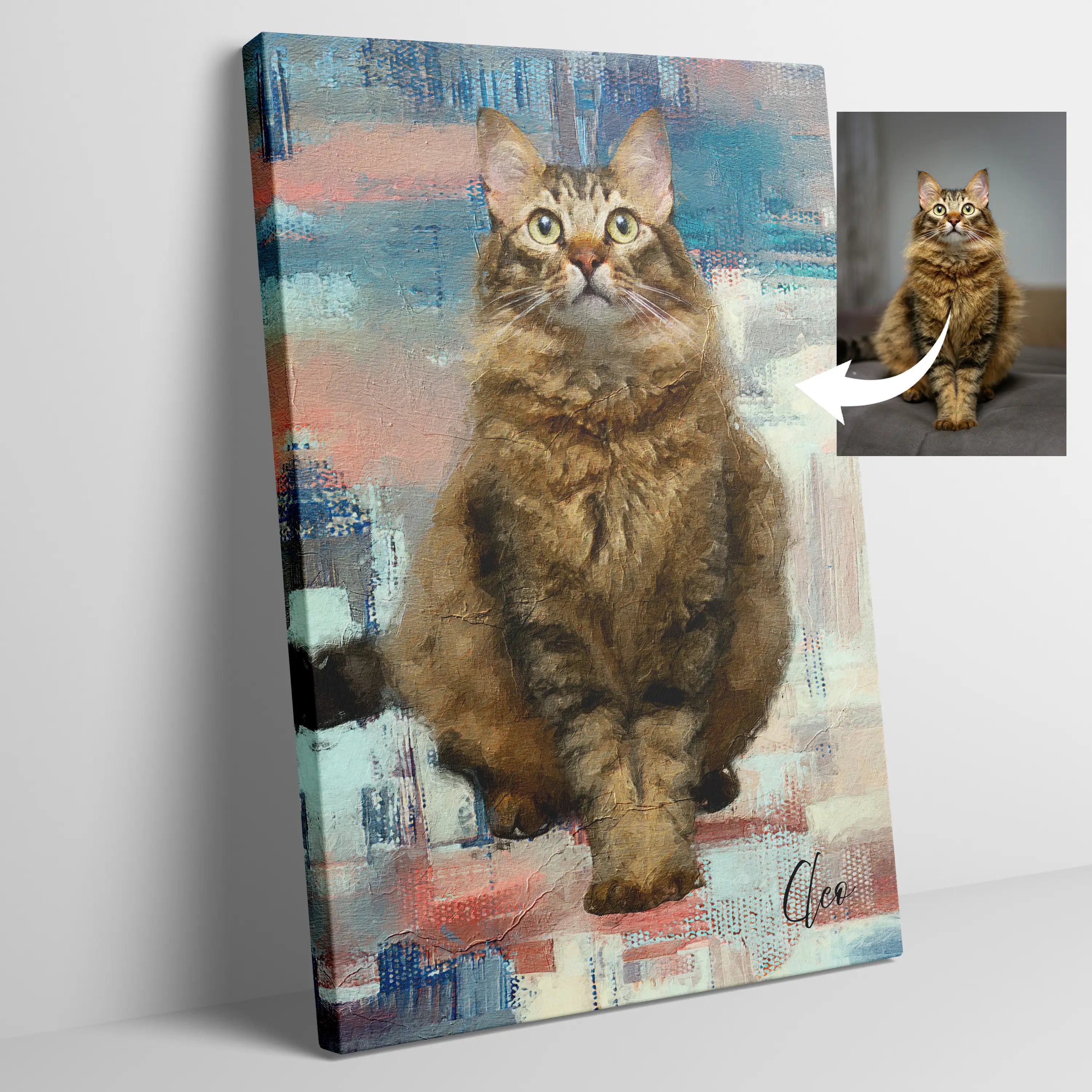 Custom Abstract Pet Portrait Canvas