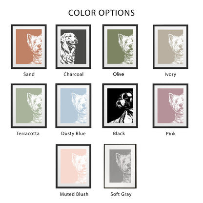 Golden Retriever Minimalist Portrait Wall Art