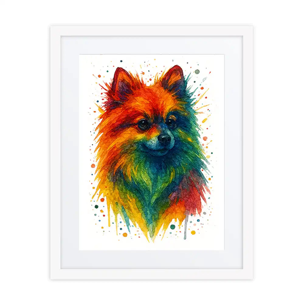 Pomeranian Abstract Portrait | Splatter Style Painting – Modern Wall Art