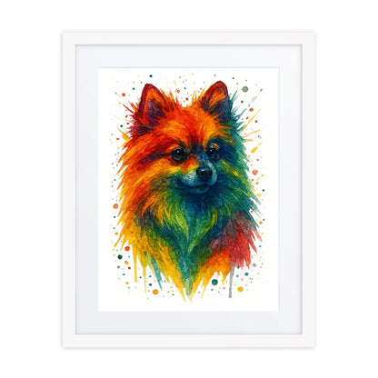 Pomeranian Abstract Portrait | Splatter Style Painting – Modern Wall Art