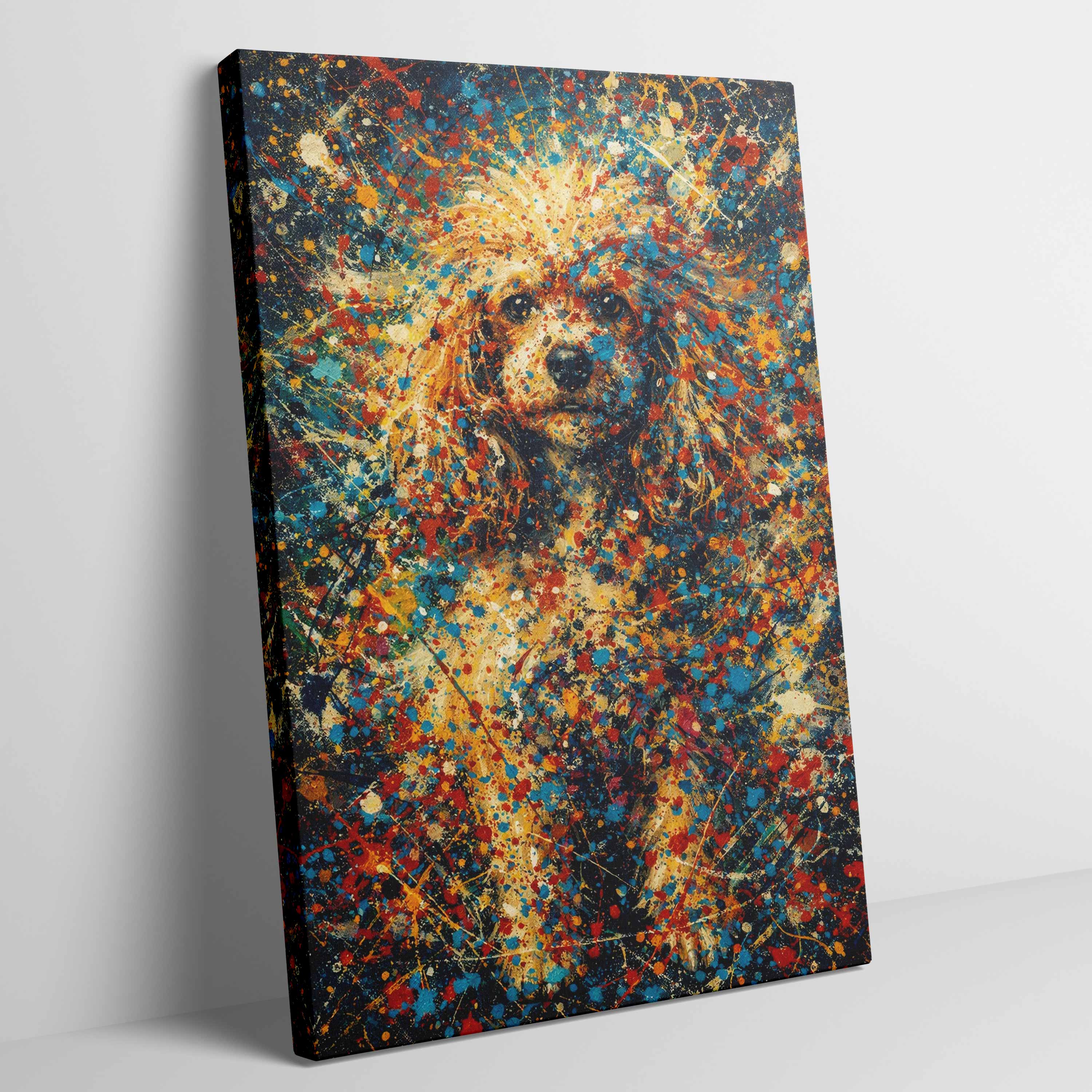 Poodle Abstract Pollock-inspired Portrait, Poodle Wall Art Print