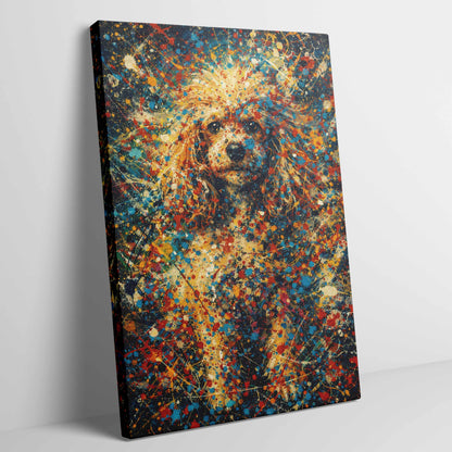 Poodle Abstract Pollock-inspired Portrait, Poodle Wall Art Print