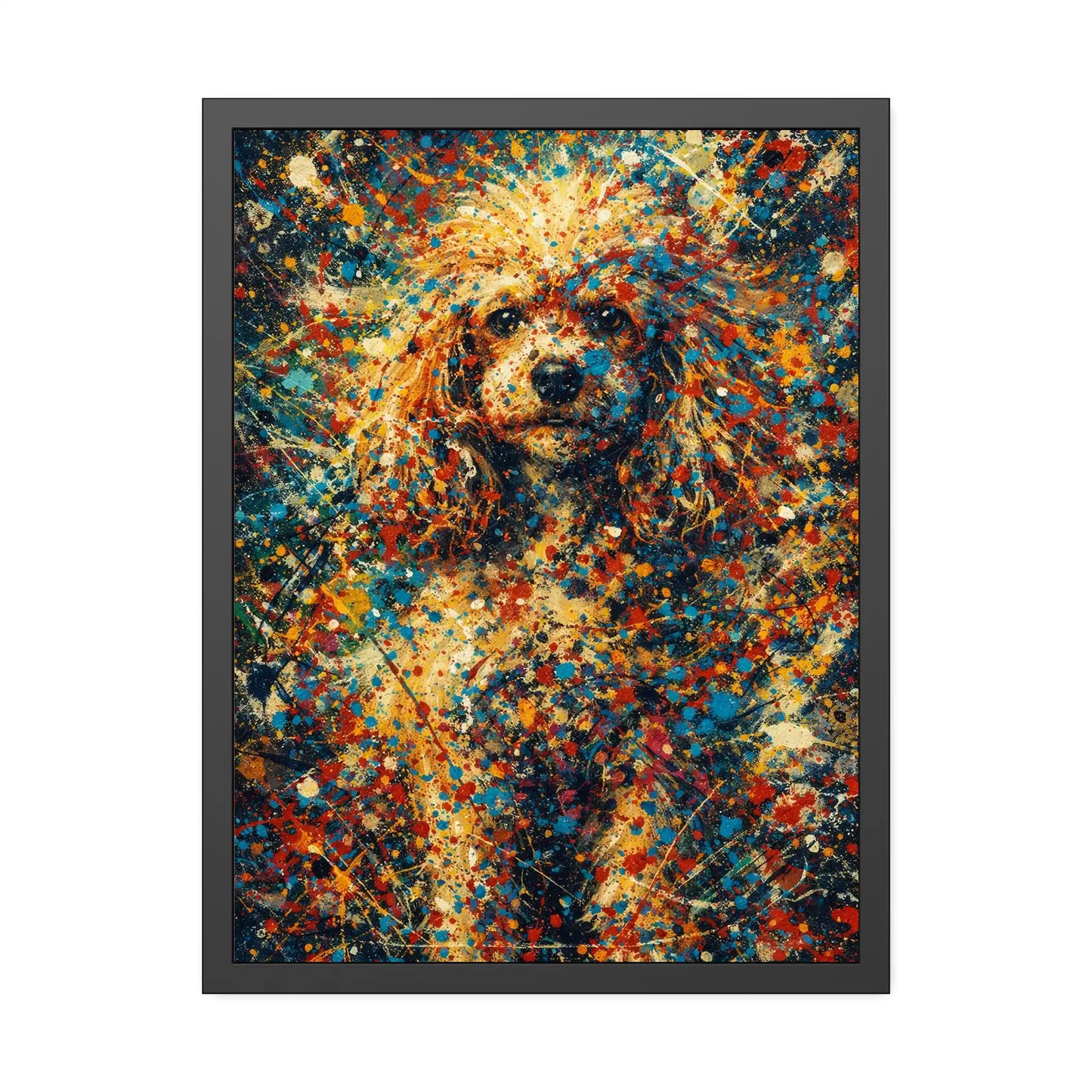 Poodle Abstract Pollock-inspired Portrait, Poodle Wall Art Print