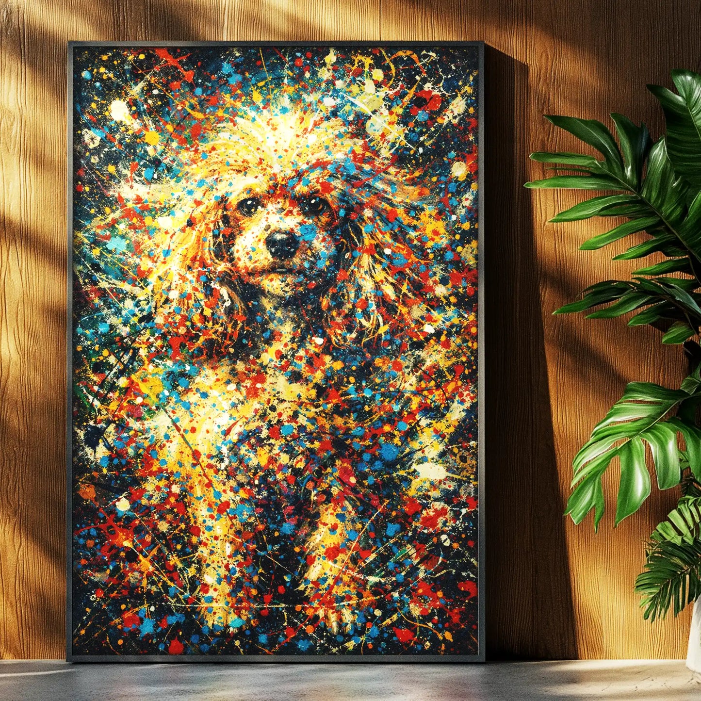 Poodle Abstract Pollock-inspired Portrait, Poodle Wall Art Print