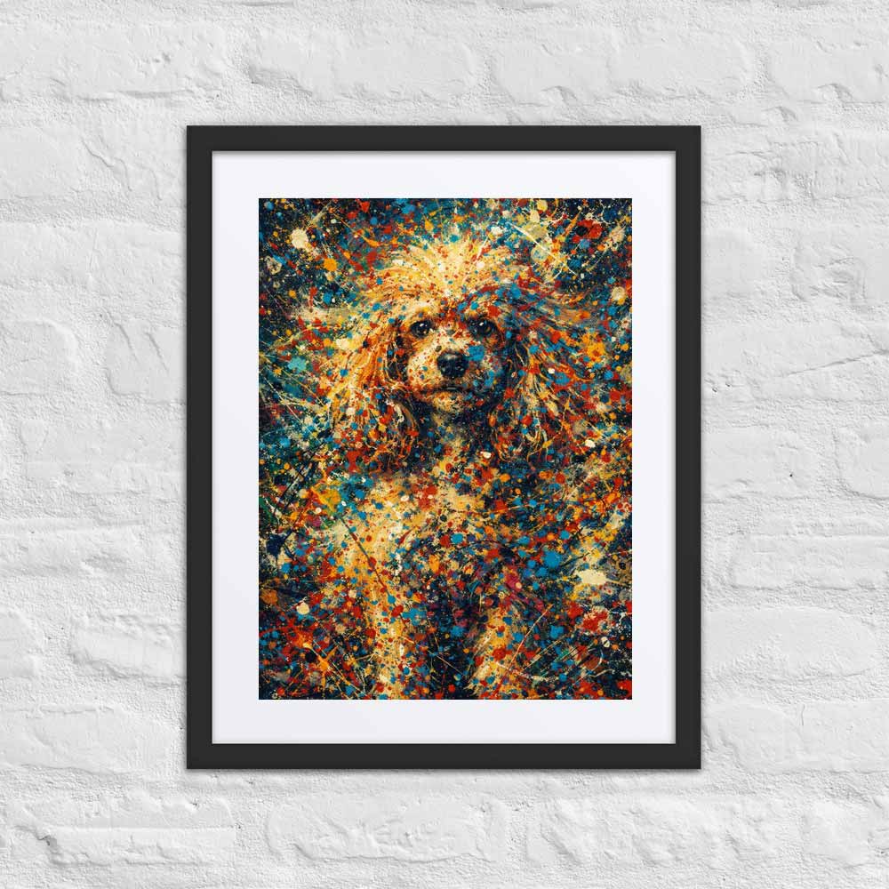 Poodle Abstract Pollock-inspired Portrait, Poodle Wall Art Print