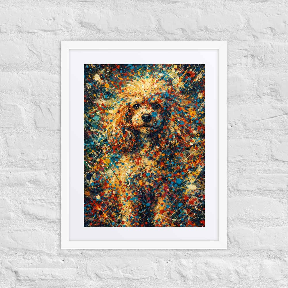 Poodle Abstract Pollock-inspired Portrait, Poodle Wall Art Print