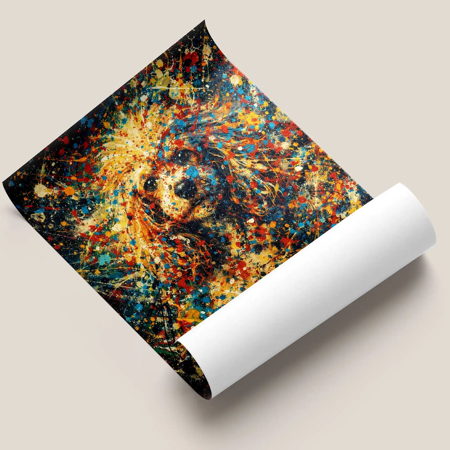 Poodle Abstract Pollock-inspired Portrait, Poodle Wall Art Print