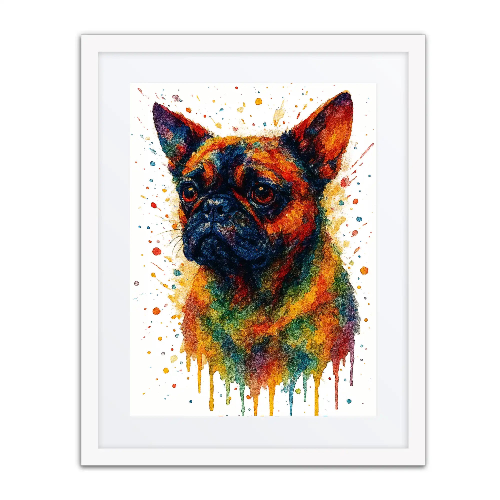Pug Abstract Portrait | Splatter Style Painting – Modern Wall Art