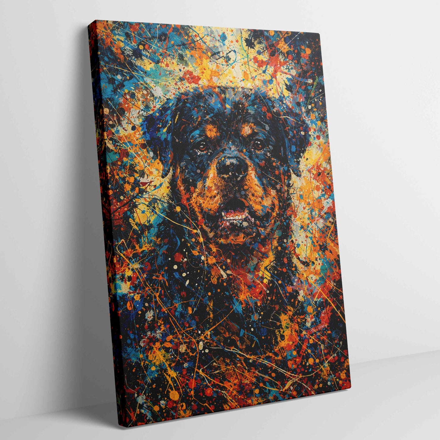 Rottweiler Abstract Pollock-inspired Portrait, Rotty Wall Art Print