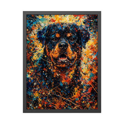 Rottweiler Abstract Pollock-inspired Portrait, Rotty Wall Art Print