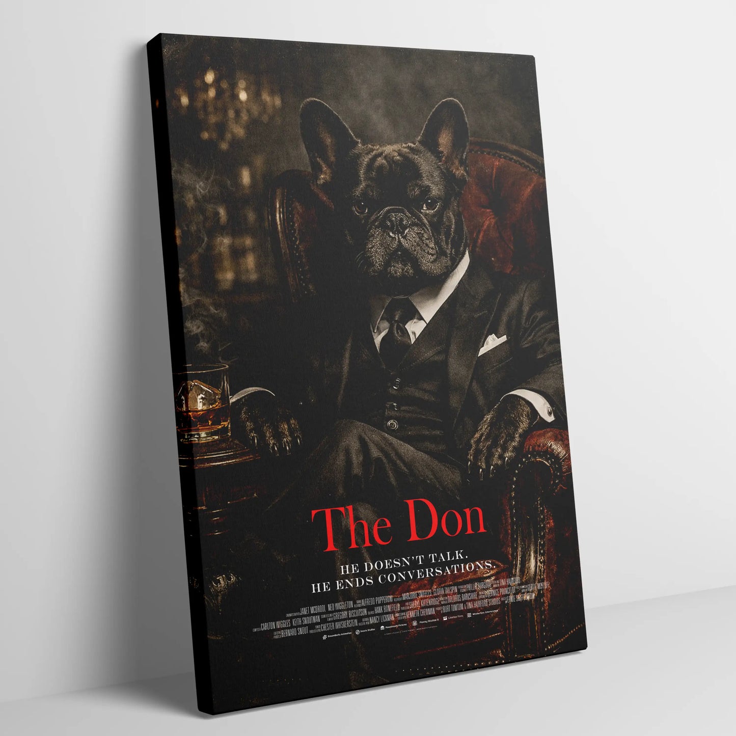 French Bulldog The Don Cinematic Movie Poster, Frenchie Wall Art Print