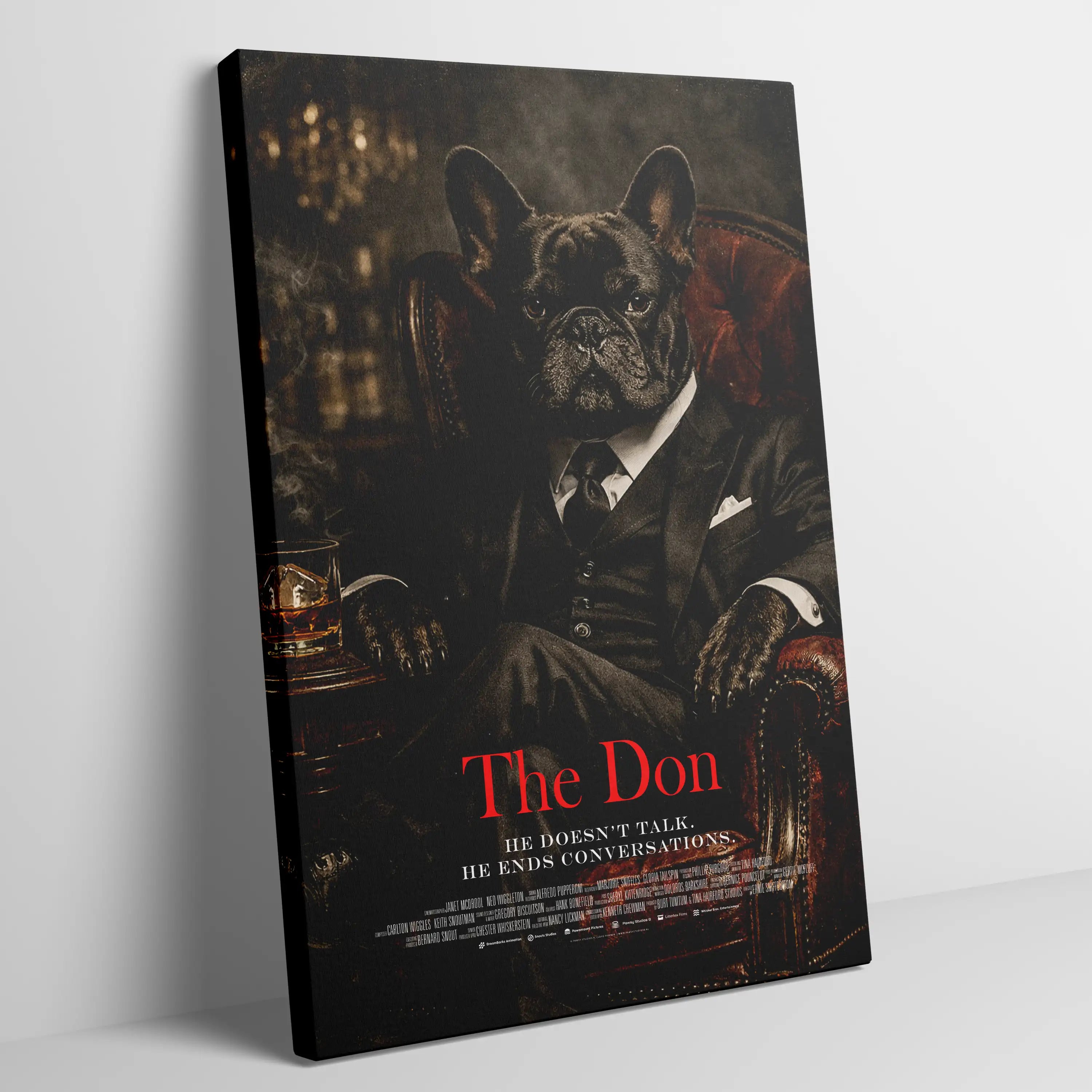 French Bulldog The Don Cinematic Movie Poster, Frenchie Wall Art Print