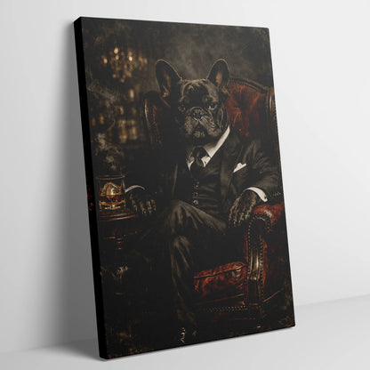 French Bulldog The Don Cinematic Portrait, Frenchie Wall Art Print