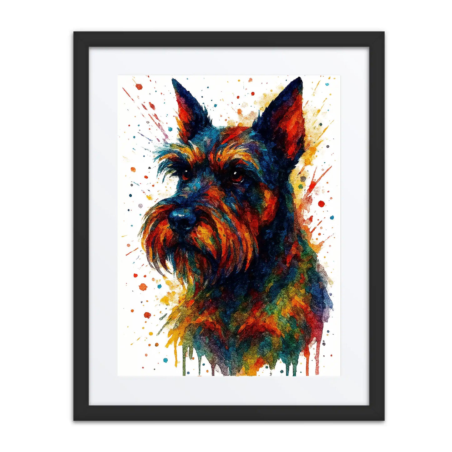 Schnauzer Abstract Portrait | Splatter Style Painting – Modern Wall Art