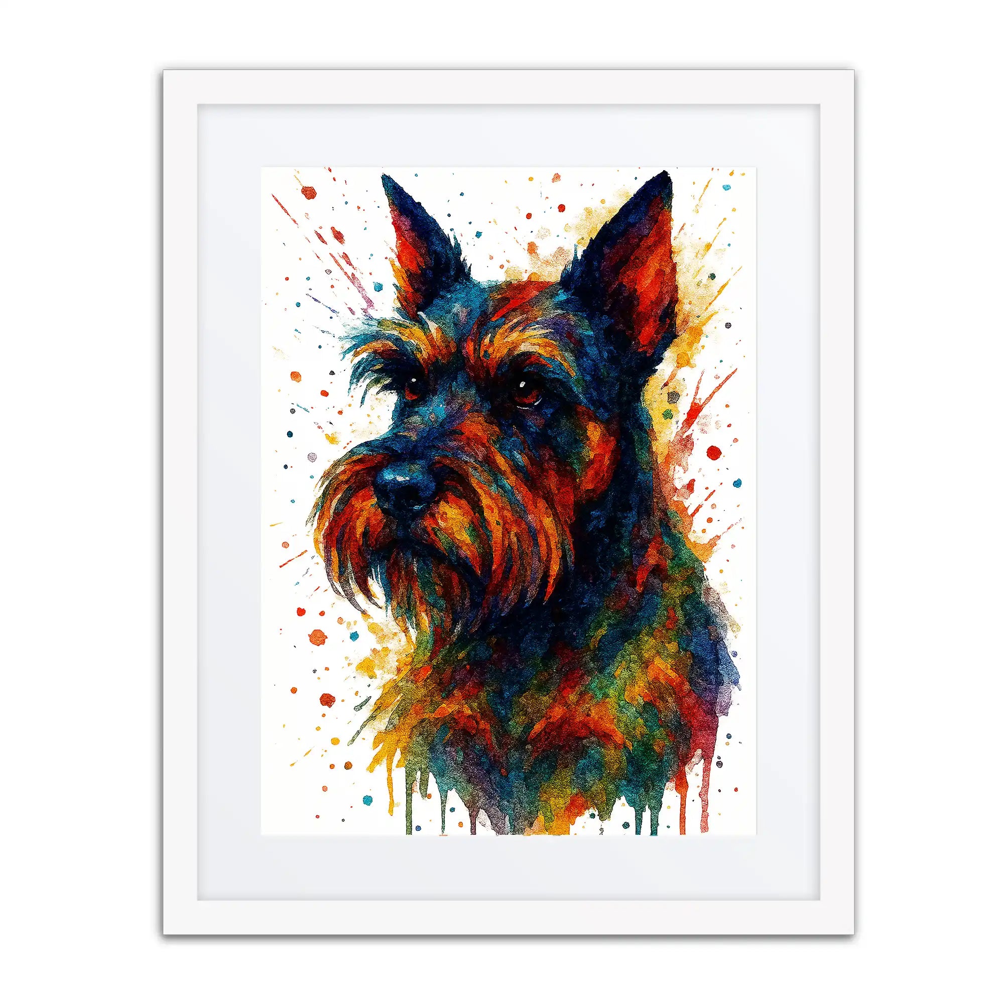 Schnauzer Abstract Portrait | Splatter Style Painting – Modern Wall Art