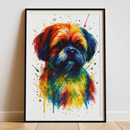 Shih Tzu Abstract Portrait | Splatter Style Painting – Modern Wall Art