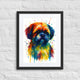 Shih Tzu Abstract Portrait | Splatter Style Painting – Modern Wall Art