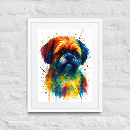 Shih Tzu Abstract Portrait | Splatter Style Painting – Modern Wall Art