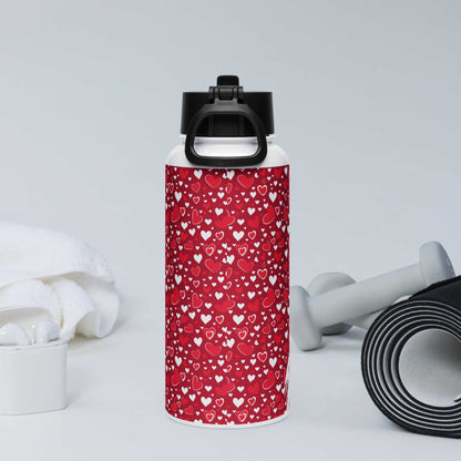 Golden Retriever Stainless steel water bottle with a straw lid