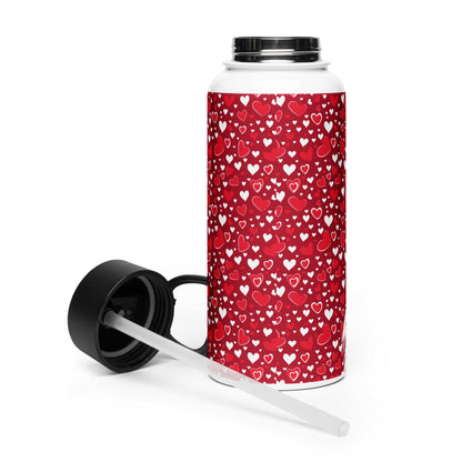 Golden Retriever Stainless steel water bottle with a straw lid