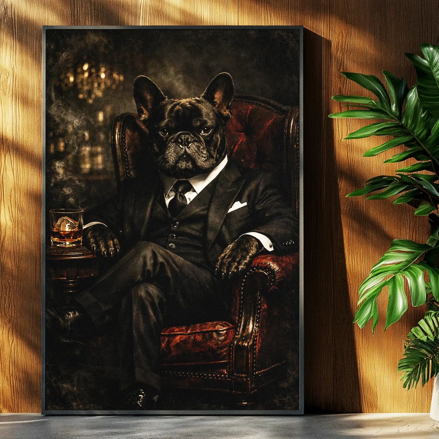 French Bulldog The Don Cinematic Portrait, Frenchie Wall Art Print