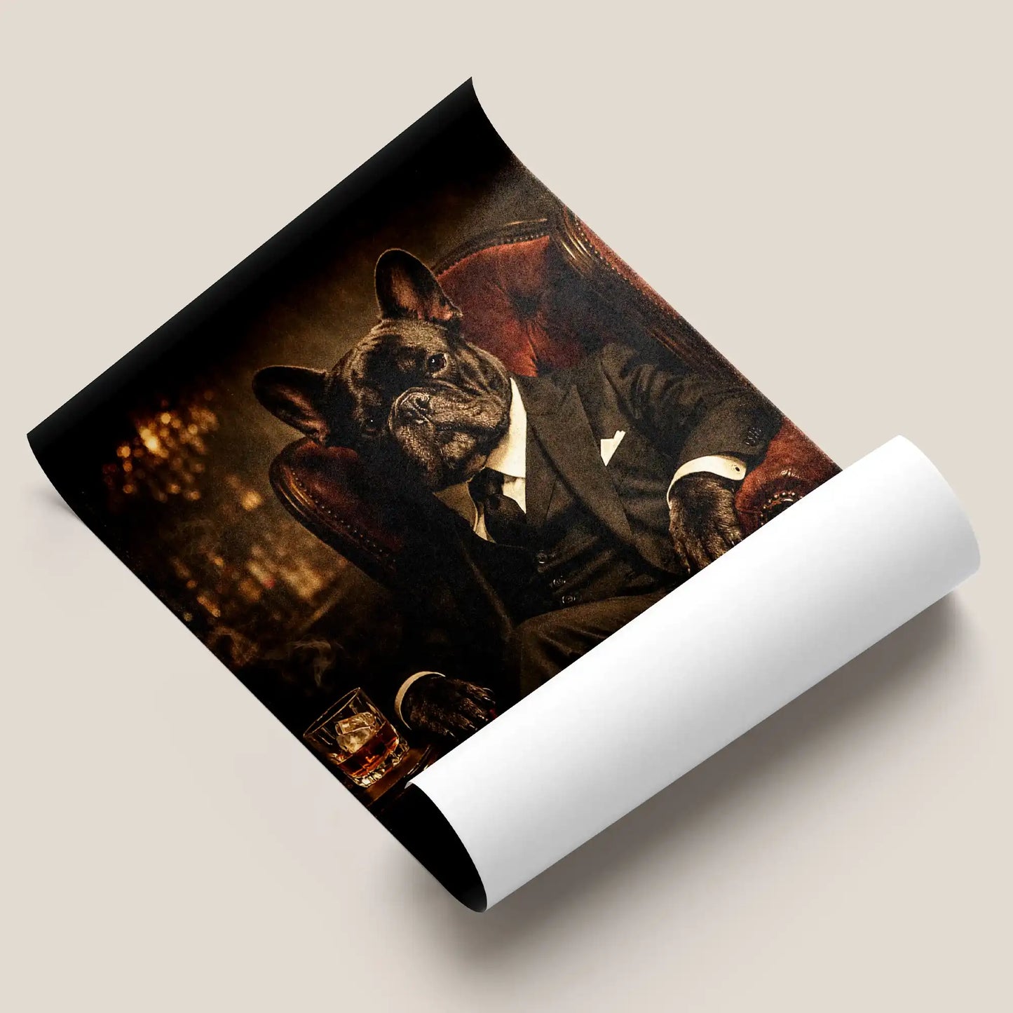 French Bulldog The Don Cinematic Movie Poster, Frenchie Wall Art Print