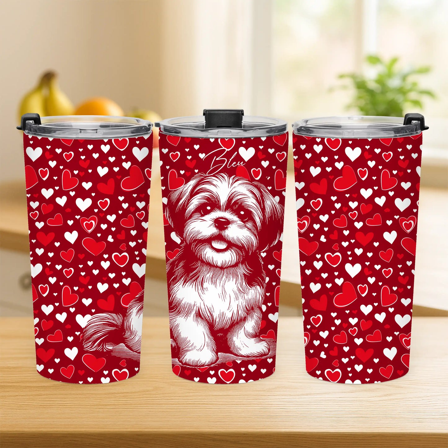 Personalized Shih Tzu Hearts Tumbler