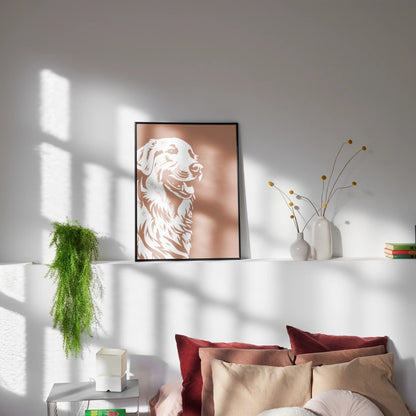 Golden Retriever Minimalist Portrait Wall Art