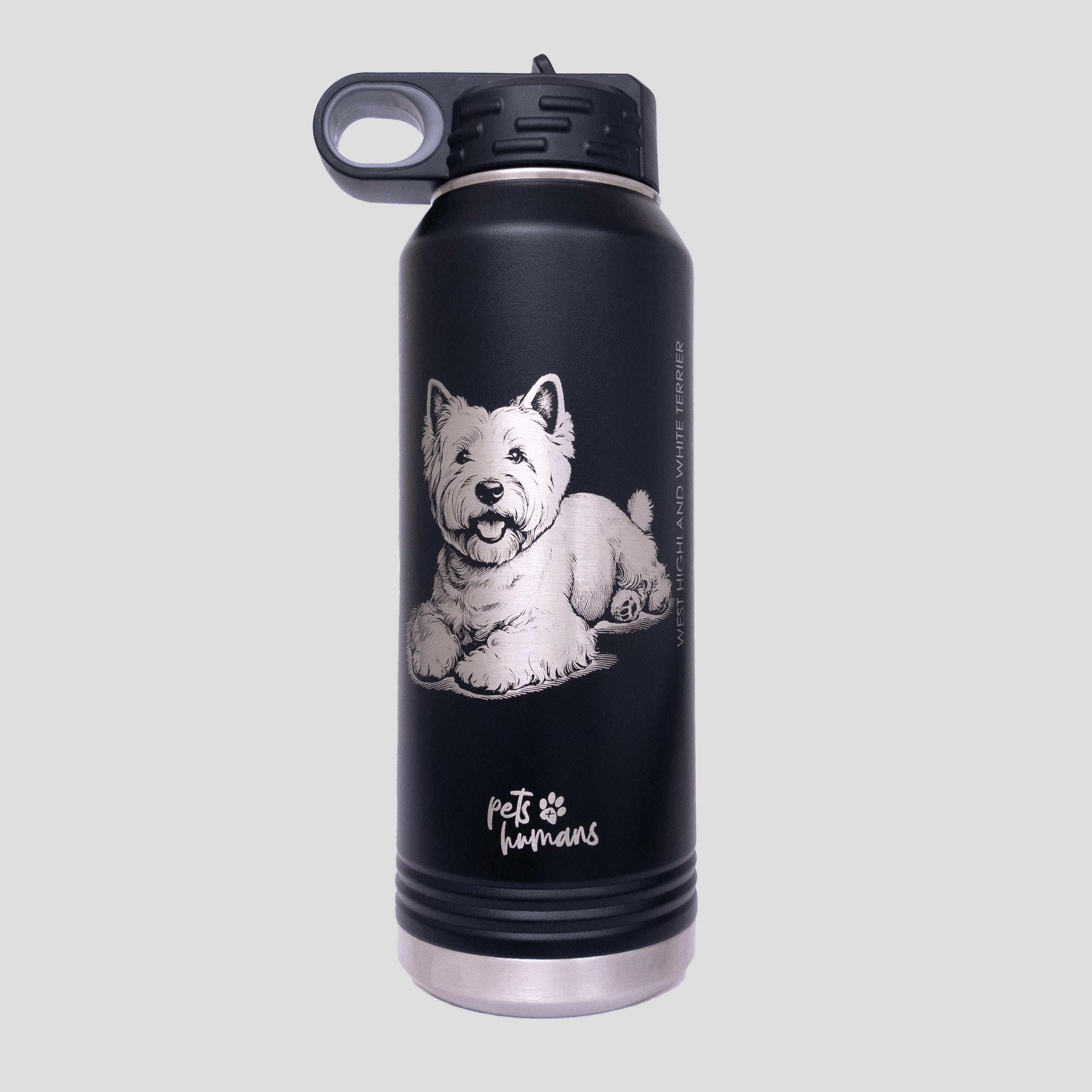 Westie Laser Engraved Water Bottle