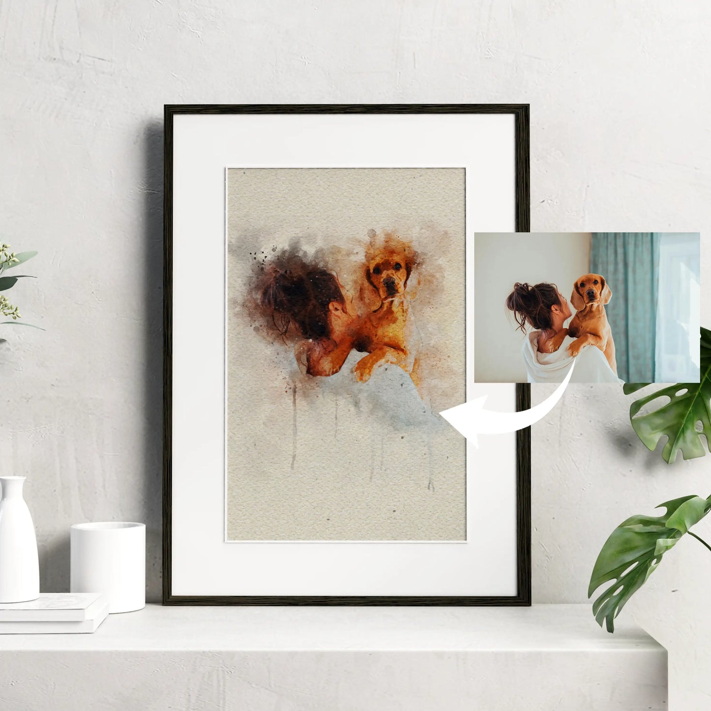 Custom Watercolor Group Pet Portraits