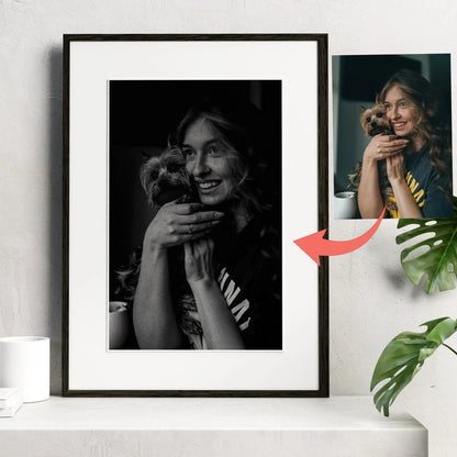 Custom Black and White Pet Portrait