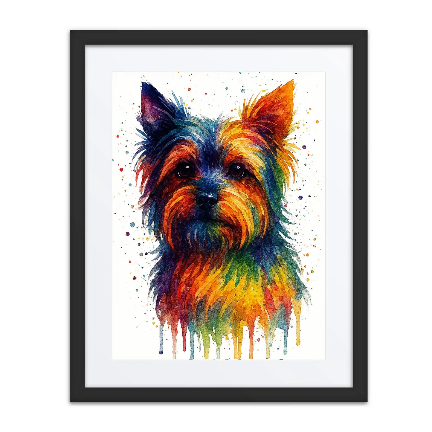 Yorkshire Terrier Abstract Portrait | Splatter Style Painting – Modern Wall Art