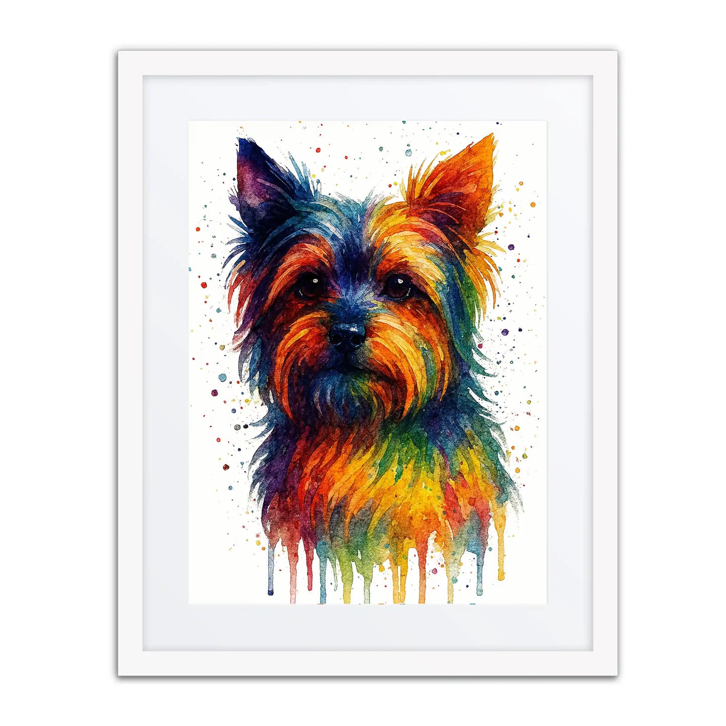 Yorkshire Terrier Abstract Portrait | Splatter Style Painting – Modern Wall Art
